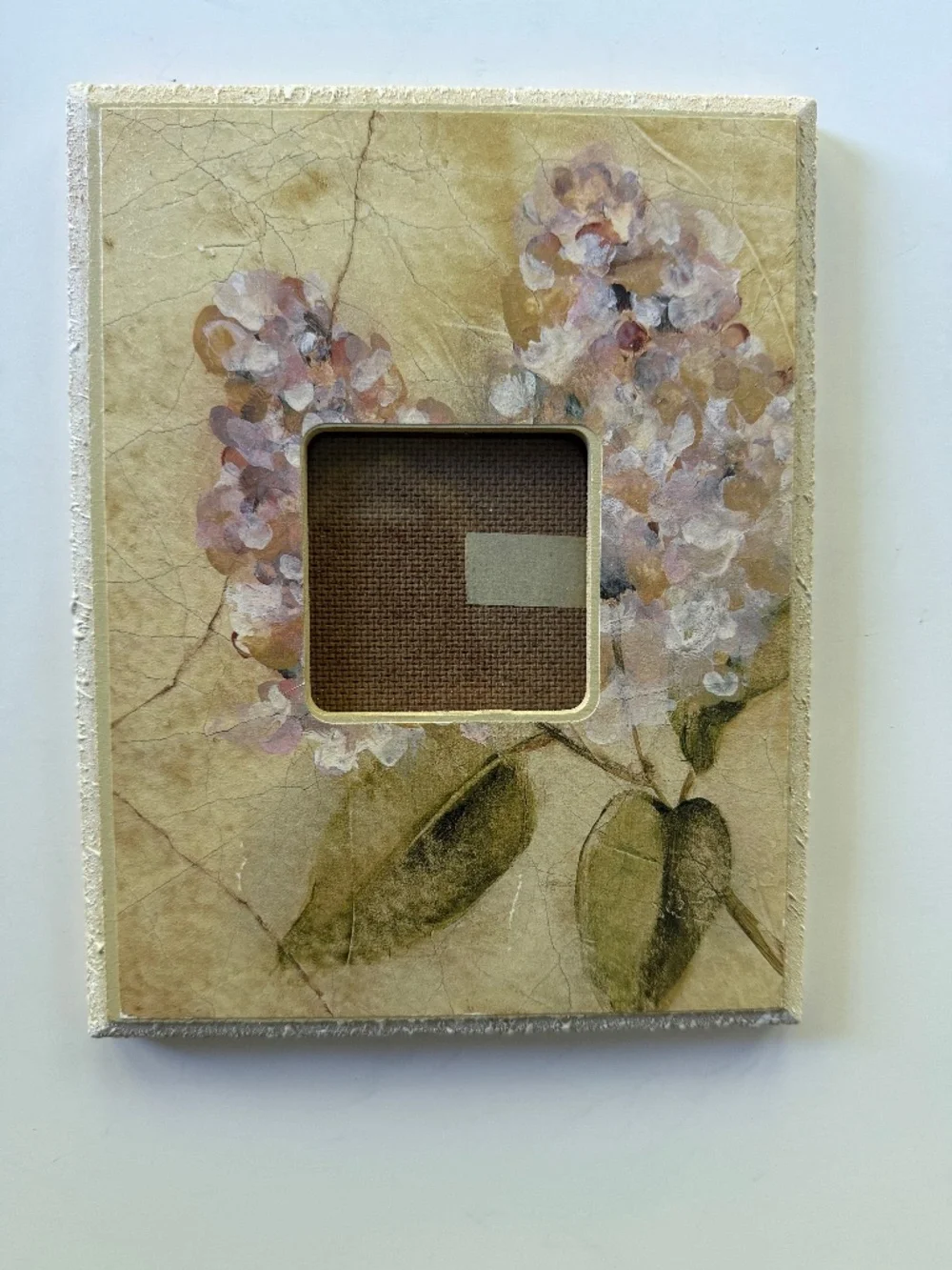 Vintage Pier 1 Cheri Blum Lilac on Cracked Linen Picture Photo Frame